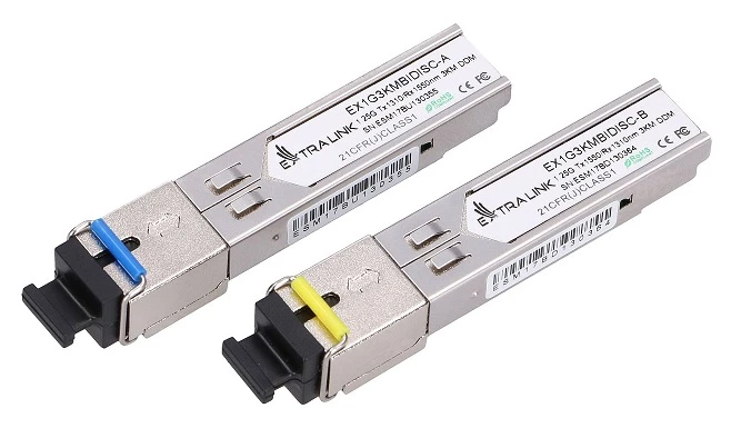 Extralink SFP 1.25G | SFP WDM Module | 1,25Gbps, 1310/1550nm, single mode, 3km, SC, DOM, pair, dedicated for HP/Aruba, EXTRALINK EX.15074 5903148915074