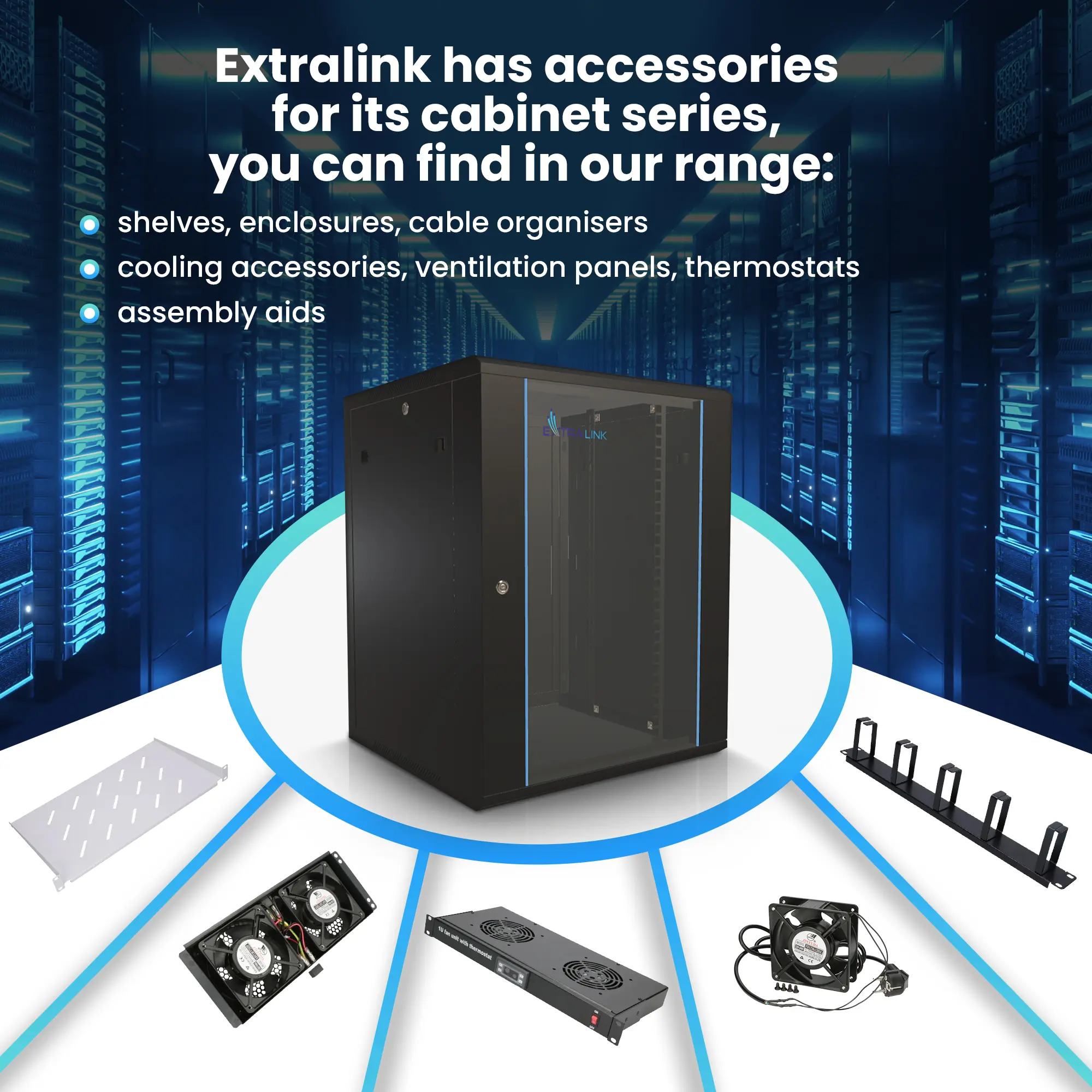 Extralink 18U 600x600 Black | Rackmount cabinet | wall mounted, EXTRALINK EX.16880 5903148916880