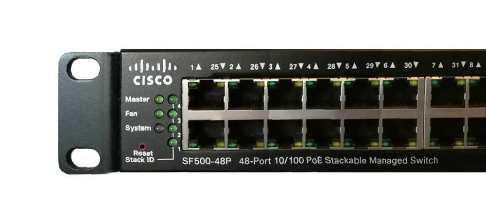 Cisco SF500-48P-K9-G5 | Switch | 48x 100Mb/s PoE, 2x Combo (RJ45/SFP) + 2x SFP+, Managed, CISCO SF500-48P-K9-G5 0882658424779