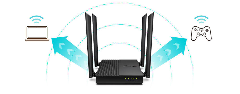 TP-LINK ARCHER C64 WAVE2 AC1200 WIRELESS DUAL BAND ROUTER, TP-LINK ARCHER C64 4897098683217