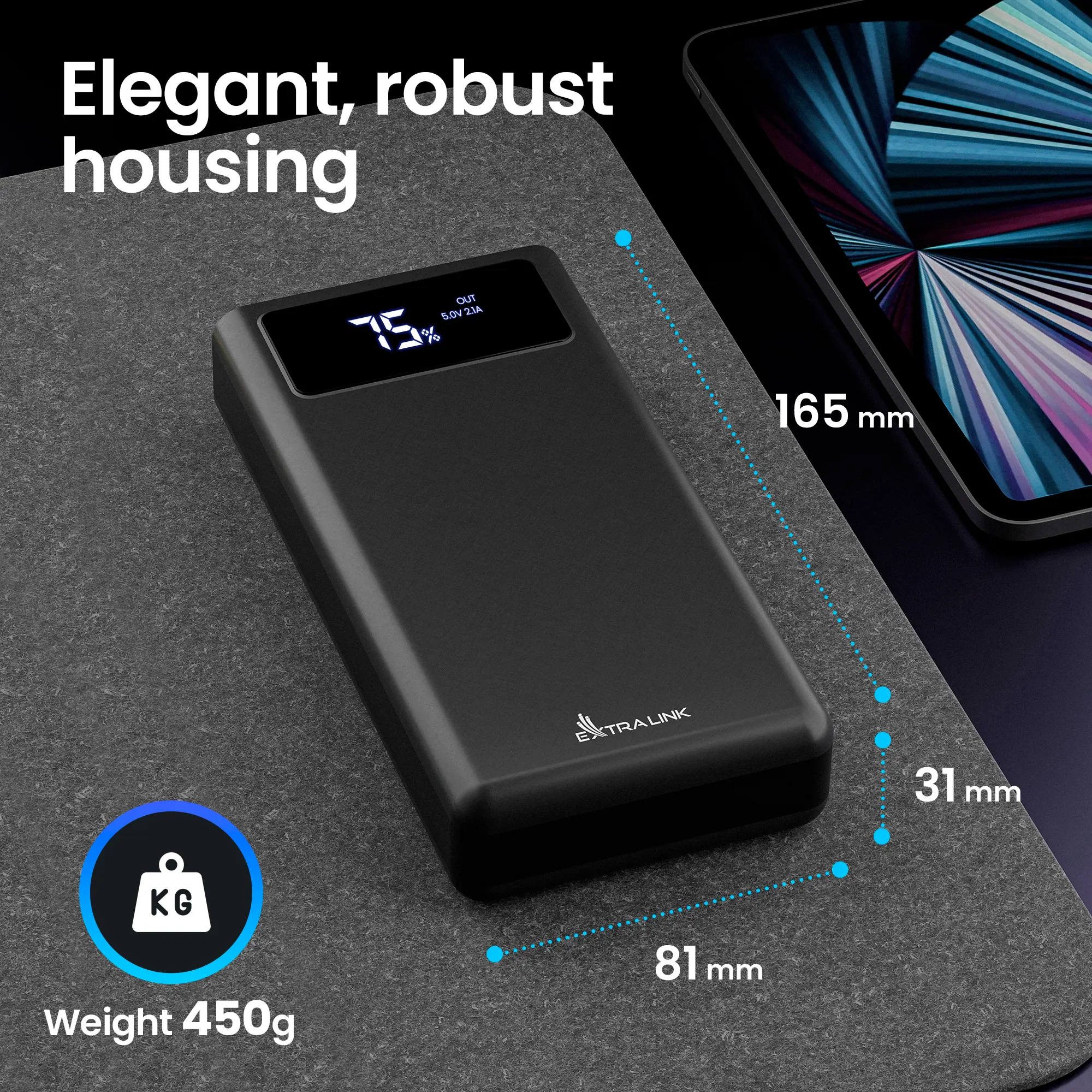 Extralink EPB-112 30000mAh Black | Powerbank | Power bank, USB-C, EXTRALINK EX.19584 5903148919584
