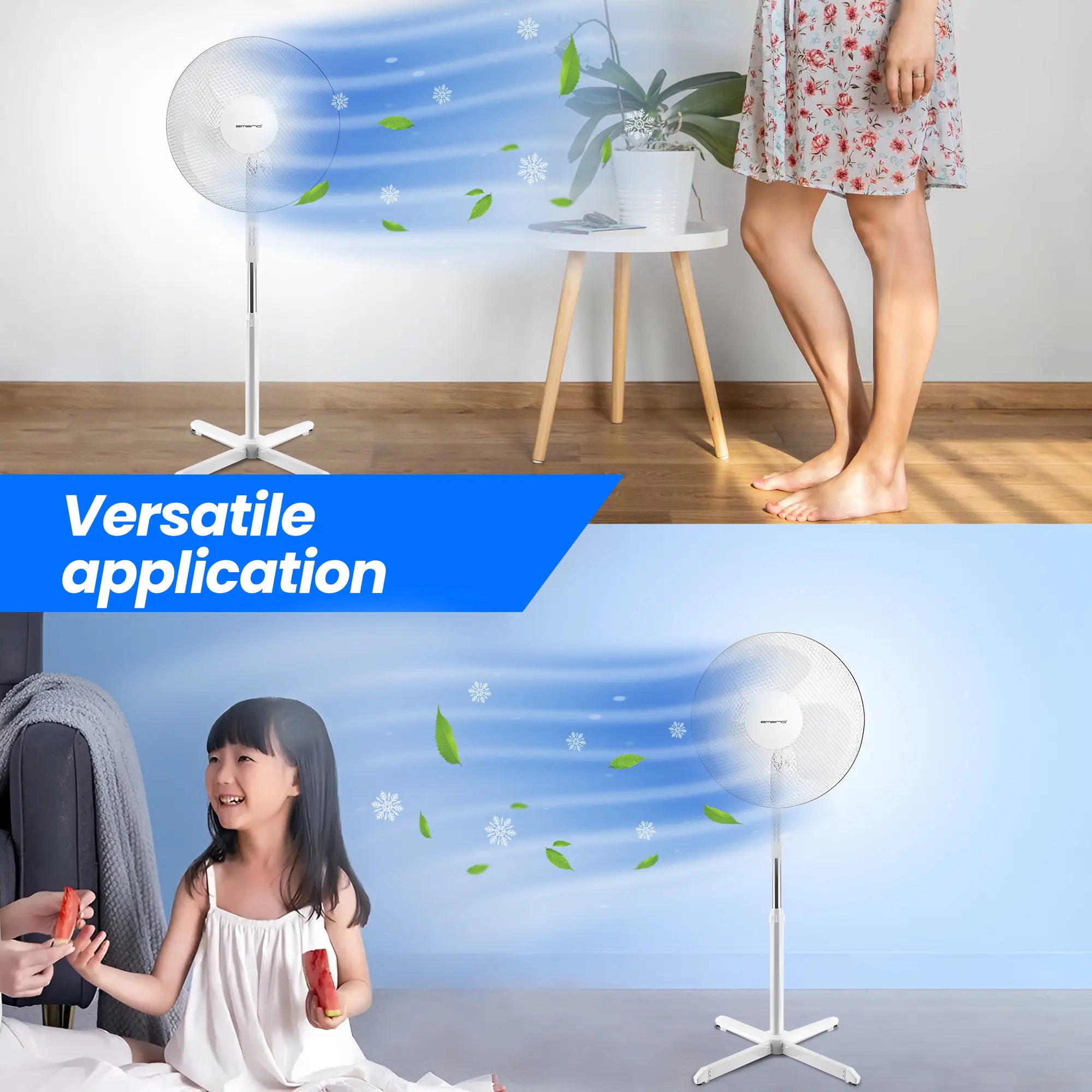 Emerio FN-114204 White | Standing Fan | 40cm, 3 speed settings, EMERIO FN-114204 7350034659822