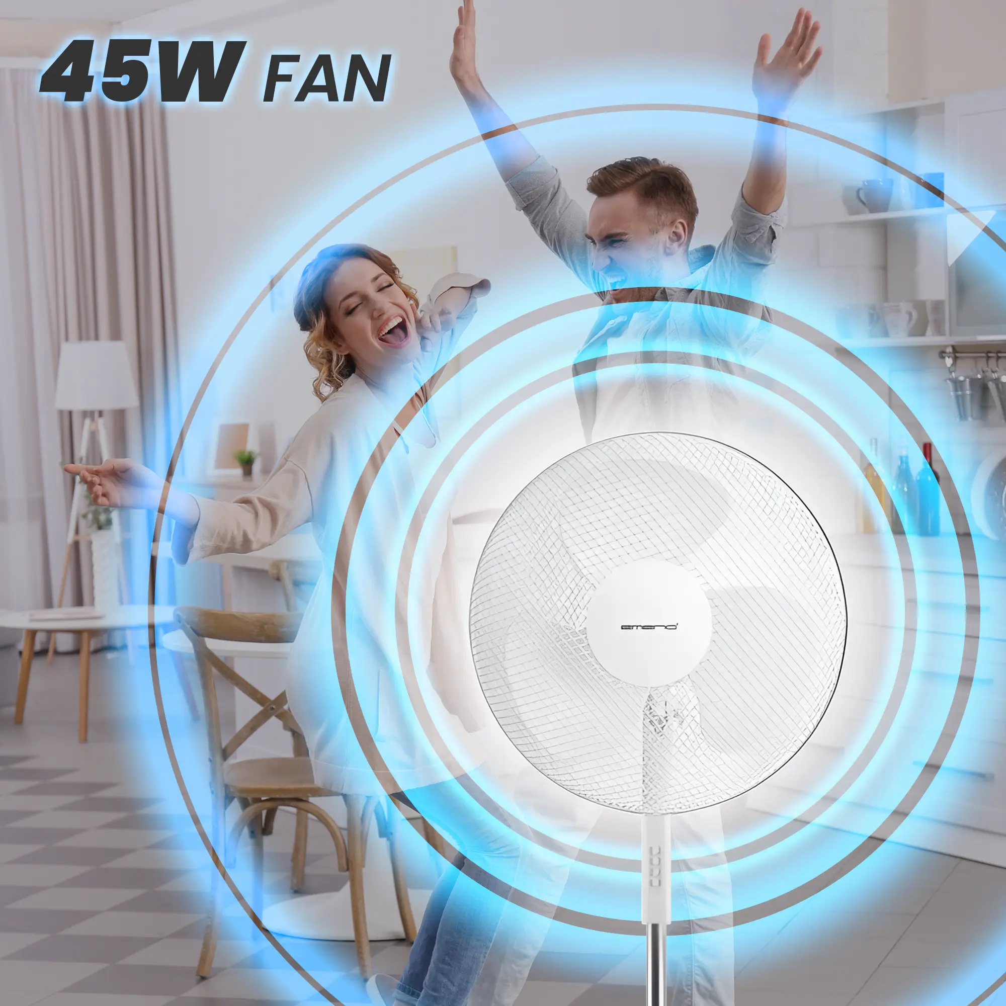 Emerio FN-114204 White | Standing Fan | 40cm, 3 speed settings, EMERIO FN-114204 7350034659822