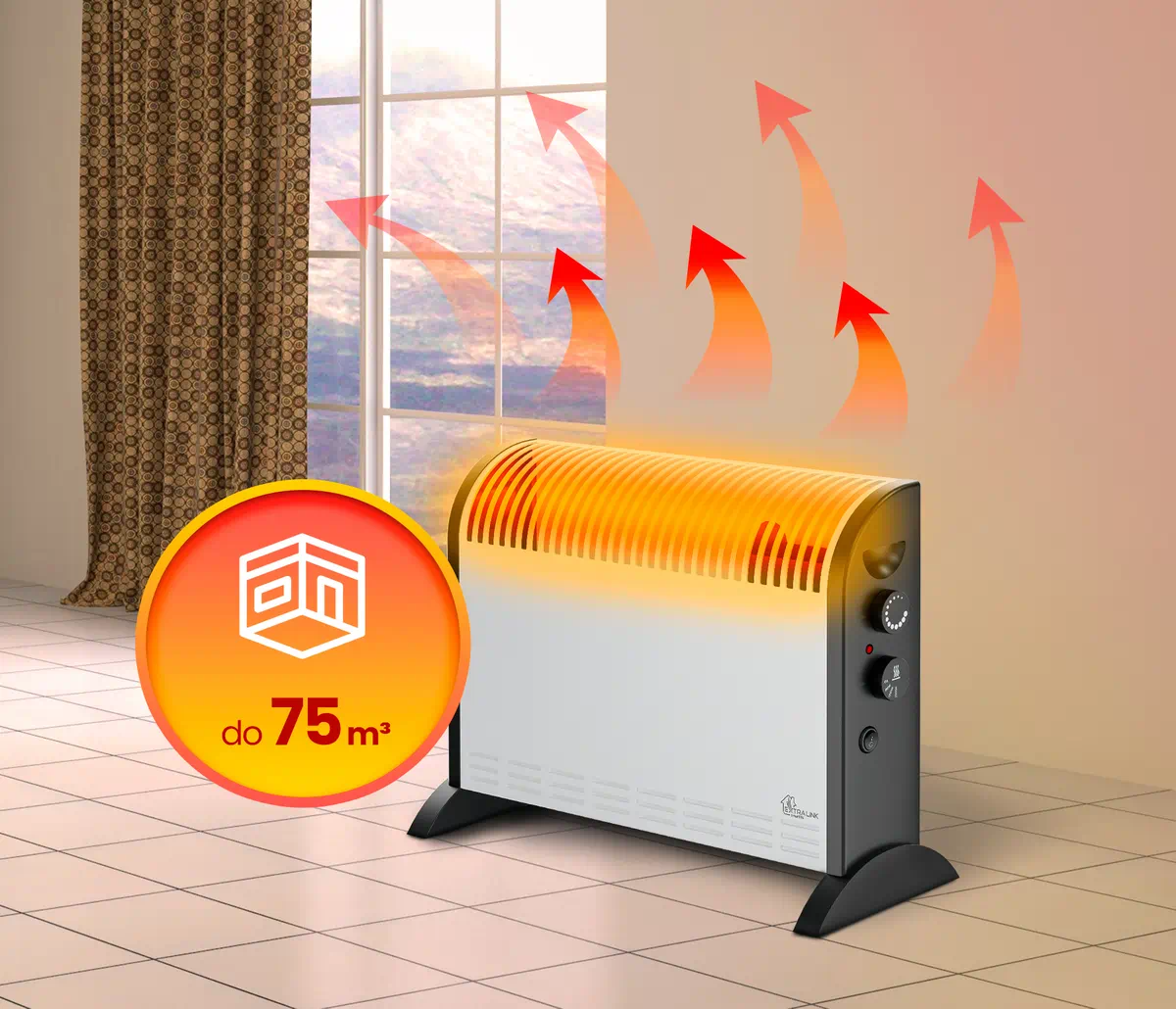 Extralink LCV-06 | Convector heater | 2000W, 3 modes, thermostat, fan, EXTRALINK EX.30318 5905090330318