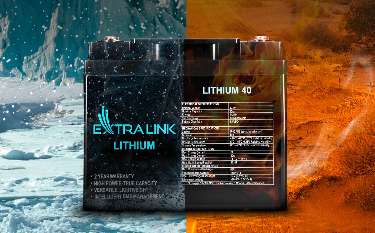 Extralink LiFePO4 40AH | Accumulator | 12.8V, BMS, EXTRALINK EX.30431 5905090330431