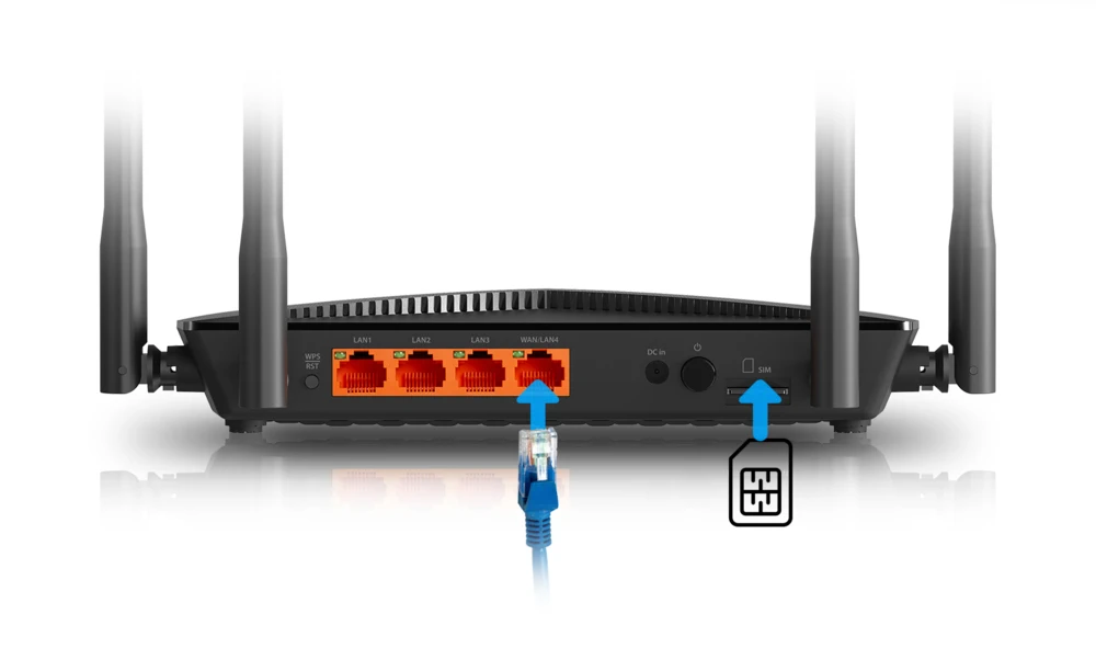 Totolink LR1200GB | WiFi Router | Wi-Fi 5, Dual Band, 4G LTE, 4x RJ45 1000Mb/s, 1x SIM, TOTOLINK LR1200GB 6952887470602