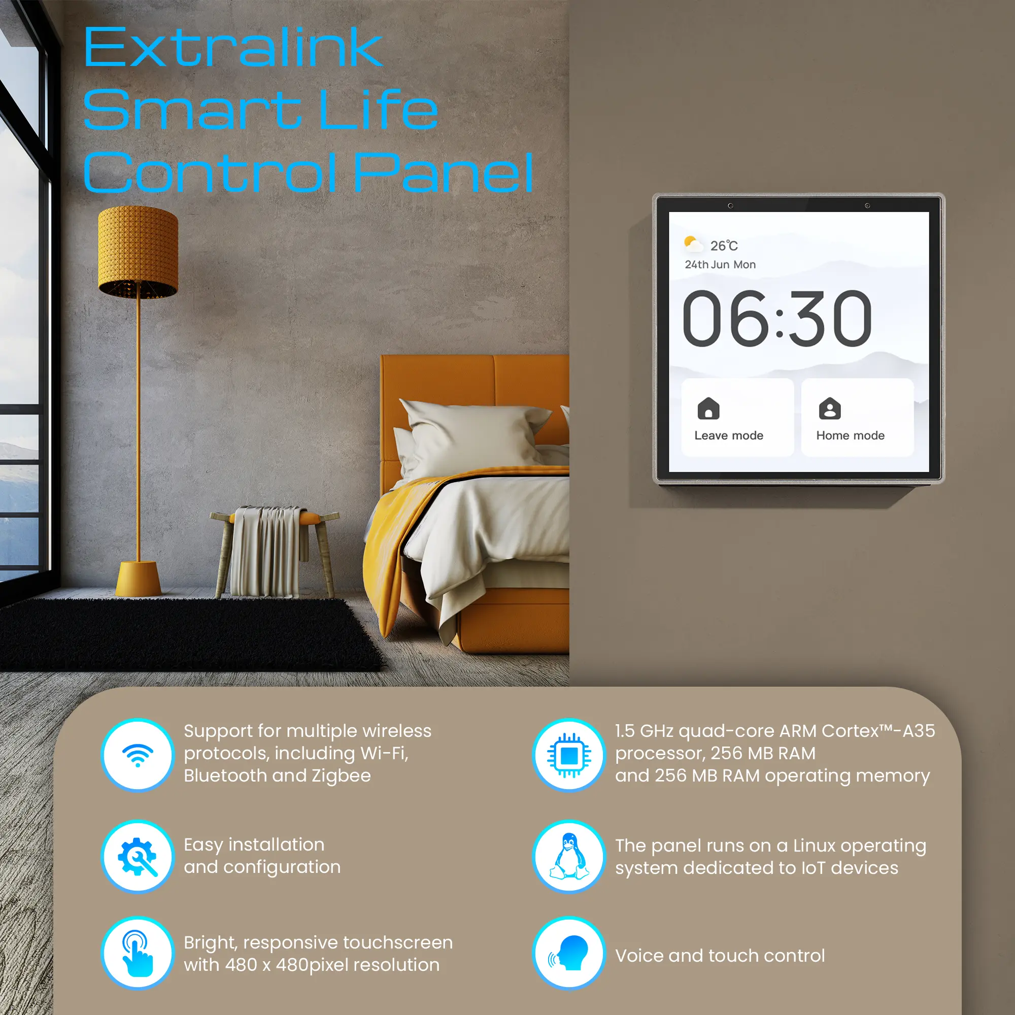 TUYA Smart home control panel LCD, Wi-Fi with built in ZigBee and Amazon Alexa ESH-CP1 5905090332664