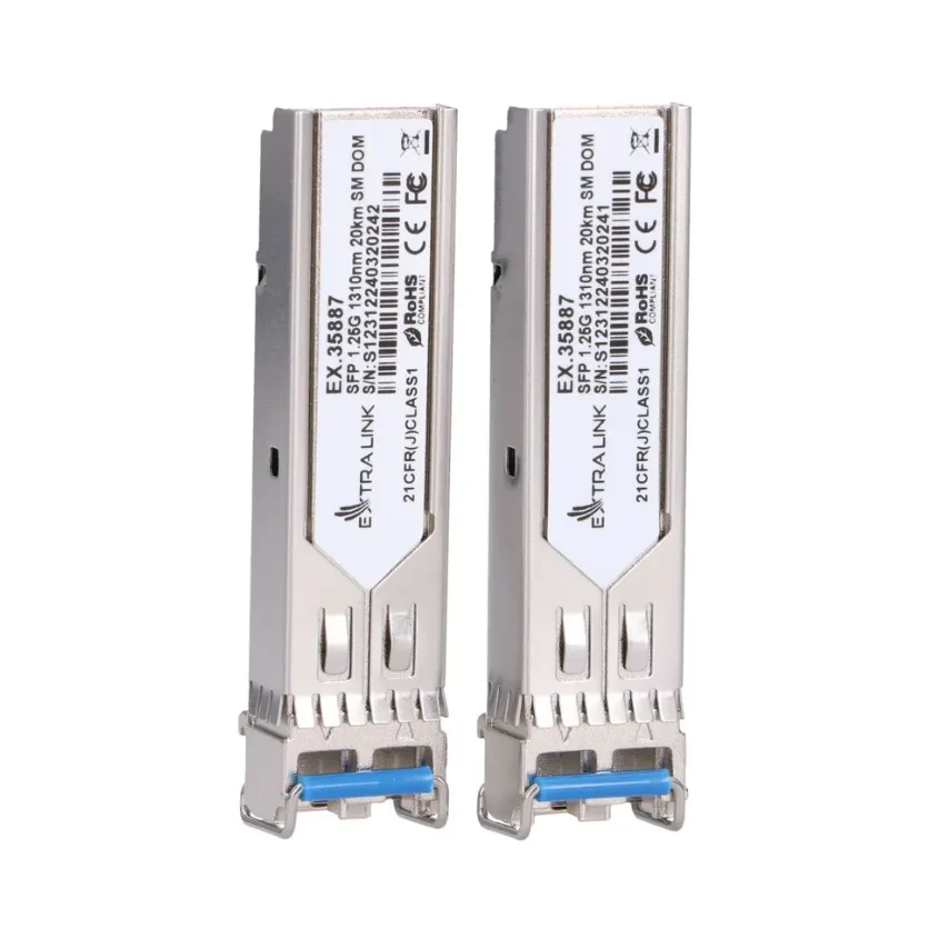 Extralink SFP 1.25G 2-pack | SFP Module | 1,25Gbps, LC/UPC, 1310nm, 20km, single mode, DOM, EXTRALINK EX.35887 5905090335887