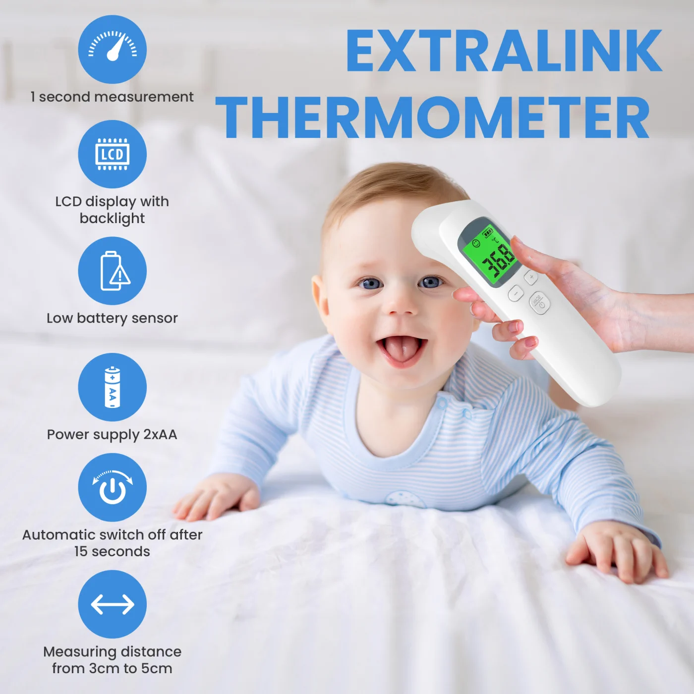 EXTRALINK SMARTLIFE THERMOMETER INFRARED F01, EXTRALINK EX.31672 5906168631672