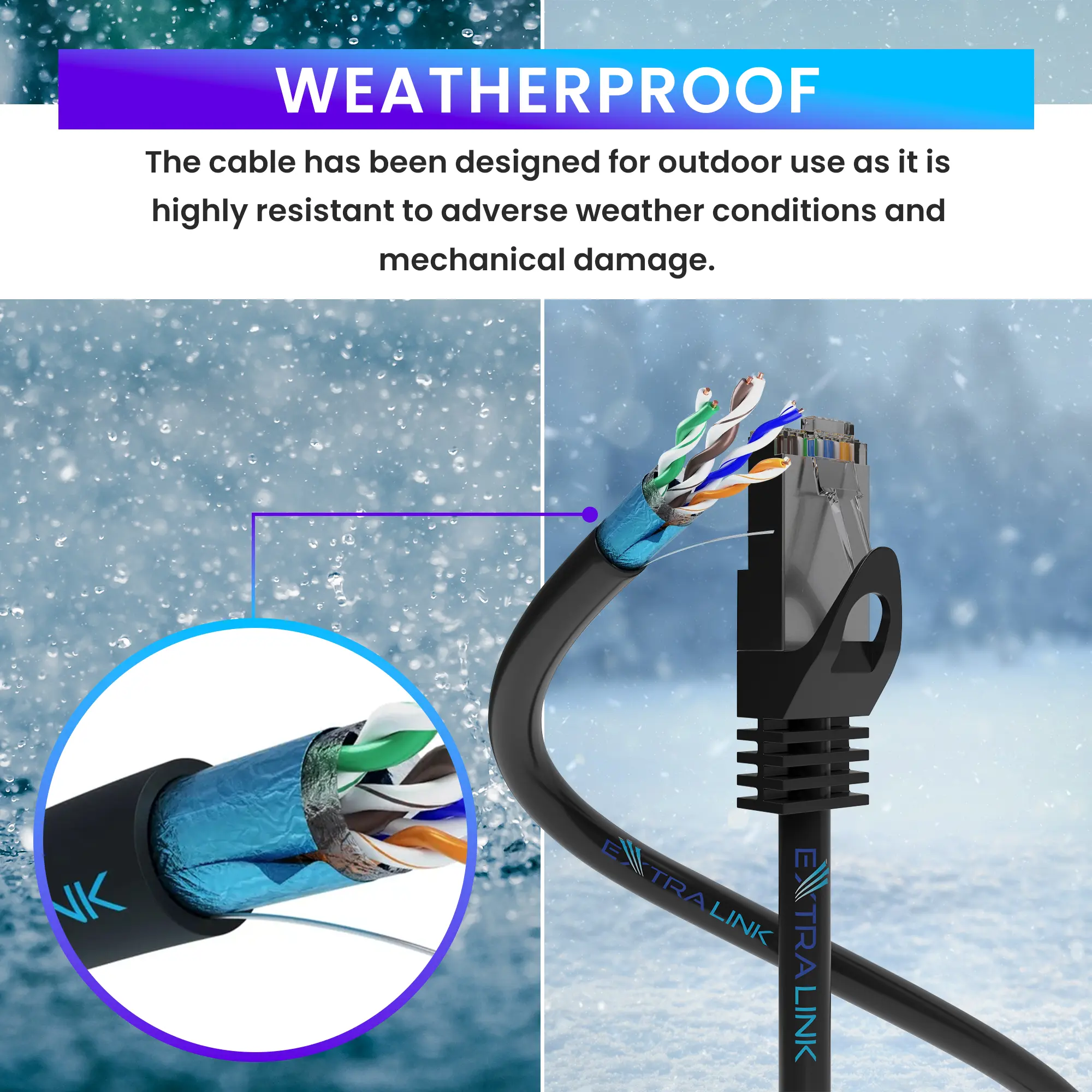 Extralink CAT5E FTP (F/UTP) Outdoor | Twisted pair | 50M, EXTRALINK EX.32341 5906168632341