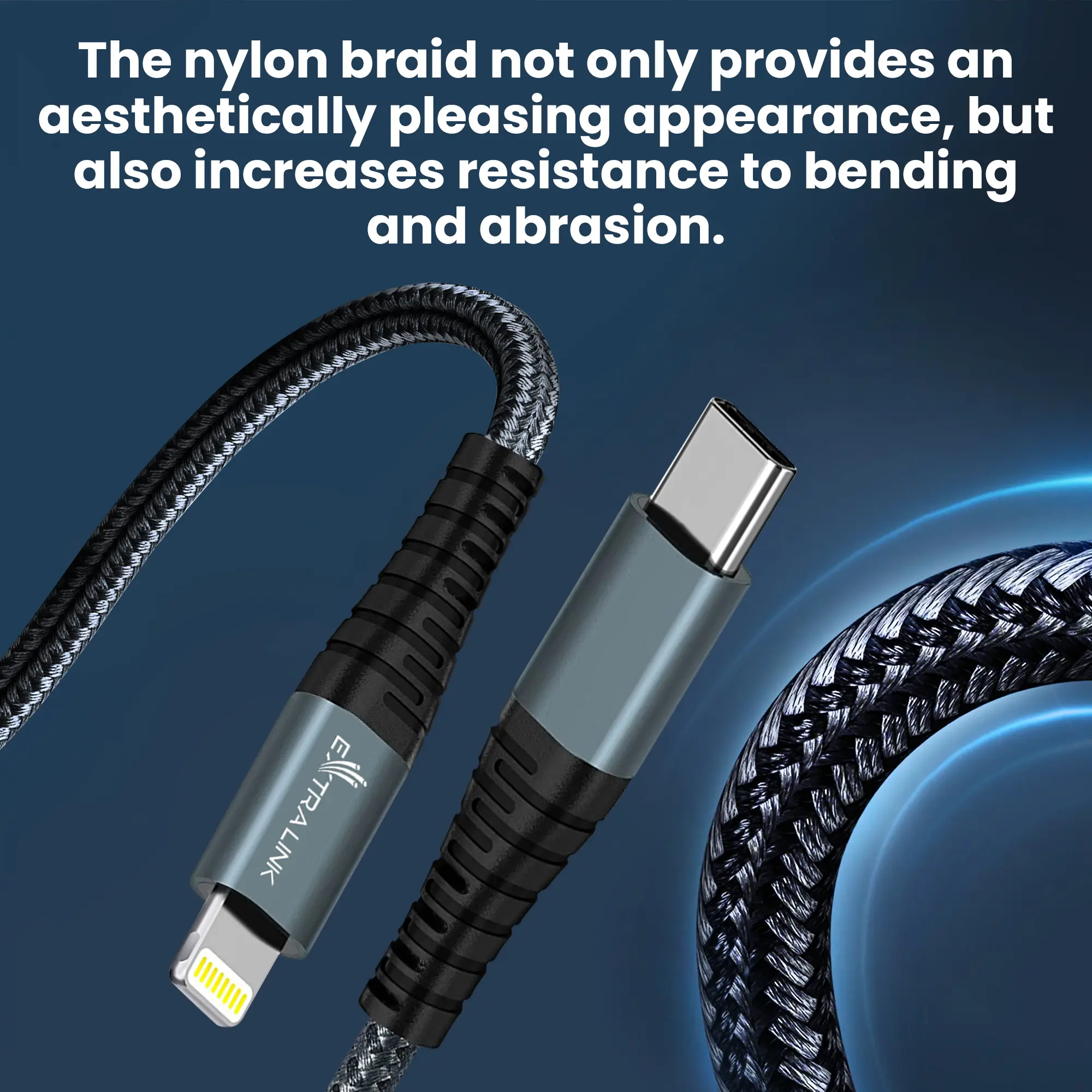USB-C to Lightning Cable Extralink Smart Life Black, 100cm, EXTRALINK CABESL06 5906168632822