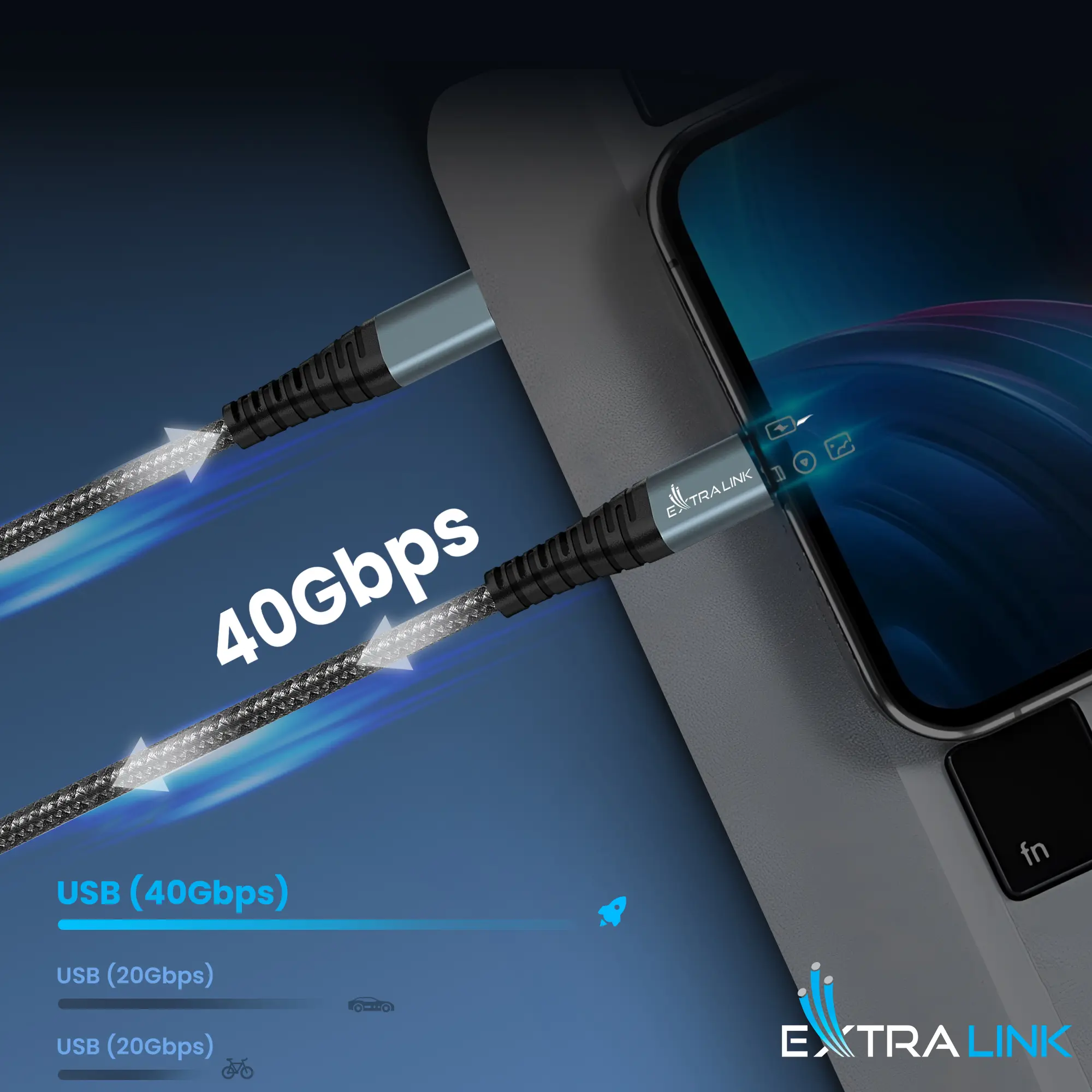 Extralink Smart Life USB Type-C to Type-C Black | USB-C to USB-C Cable | 120cm, EXTRALINK CABESL07 5906168633102