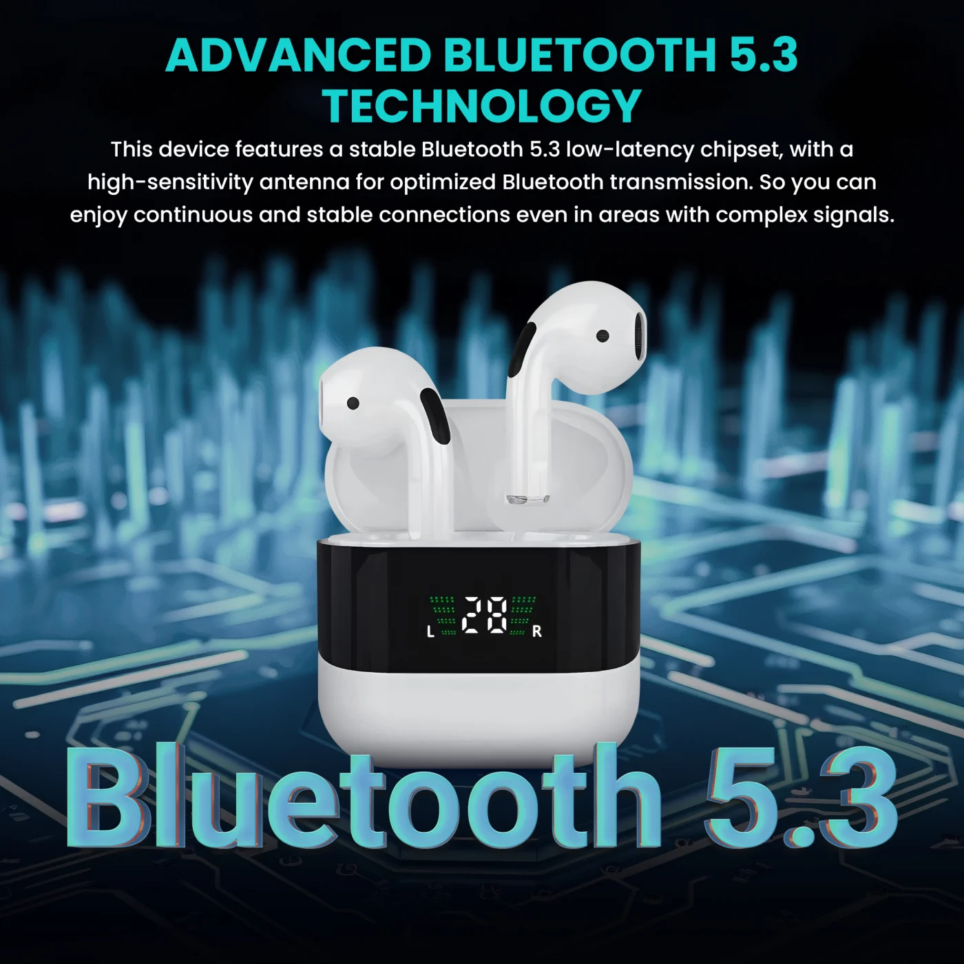 Extralink Lifestyle EvoSound V1.0 | Wireless earbuds | Bluetooth 5.3, IPX4, EXTRALINK EVOSOUND-V1 5906168634970