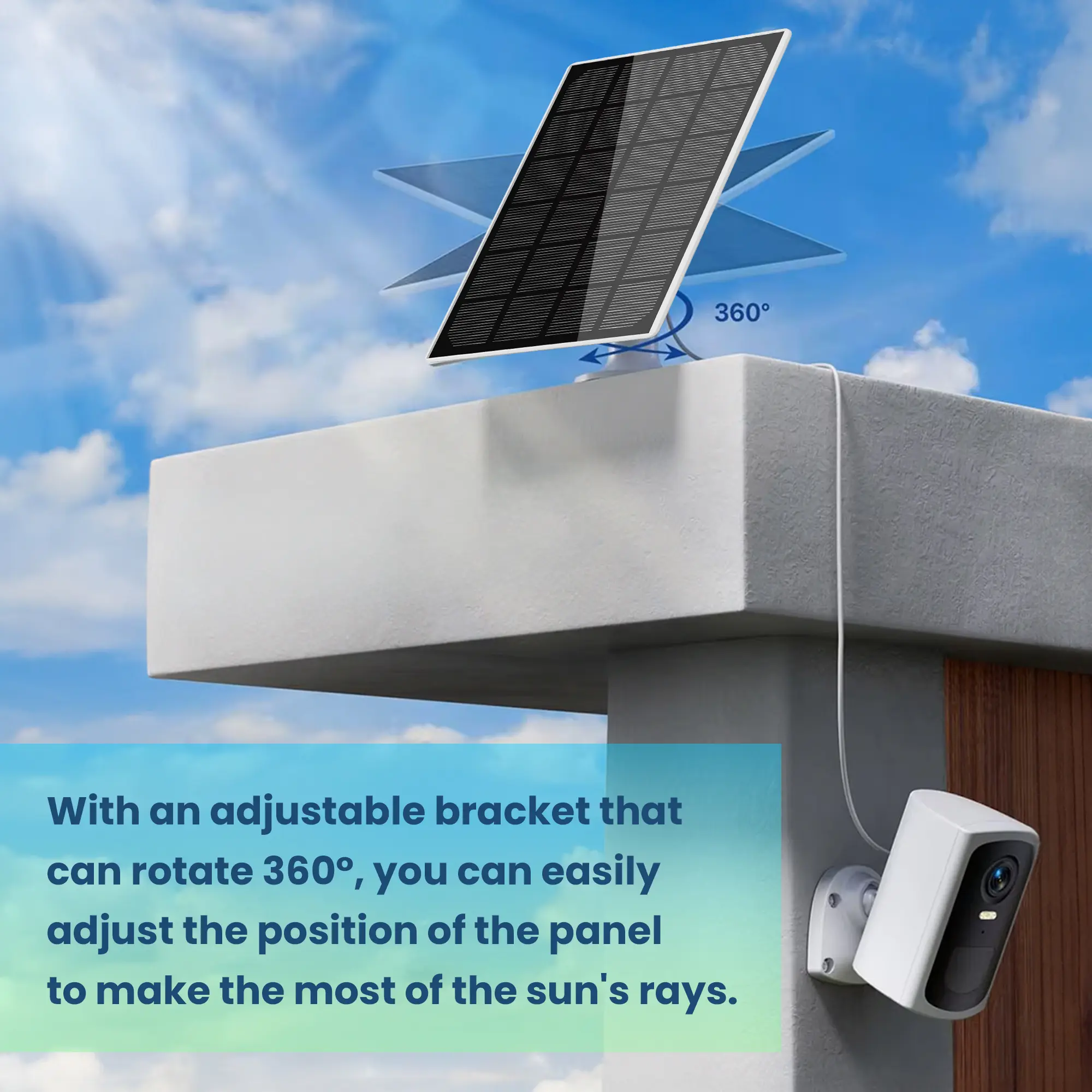 Extralink Smart Life Solar Panel | Universal solar panel for cameras | 3W, USB-C, IP65, EXTRALINK EX.34956 5906168634956