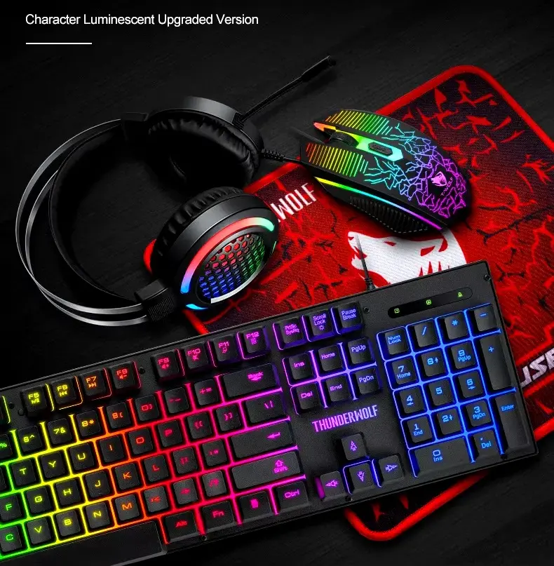 Extralink Gaming Set TF400 4in1 | Set of keyboard + mouse + pad + headphones | LED backlight, EXTRALINK EX.36110 5906168636110