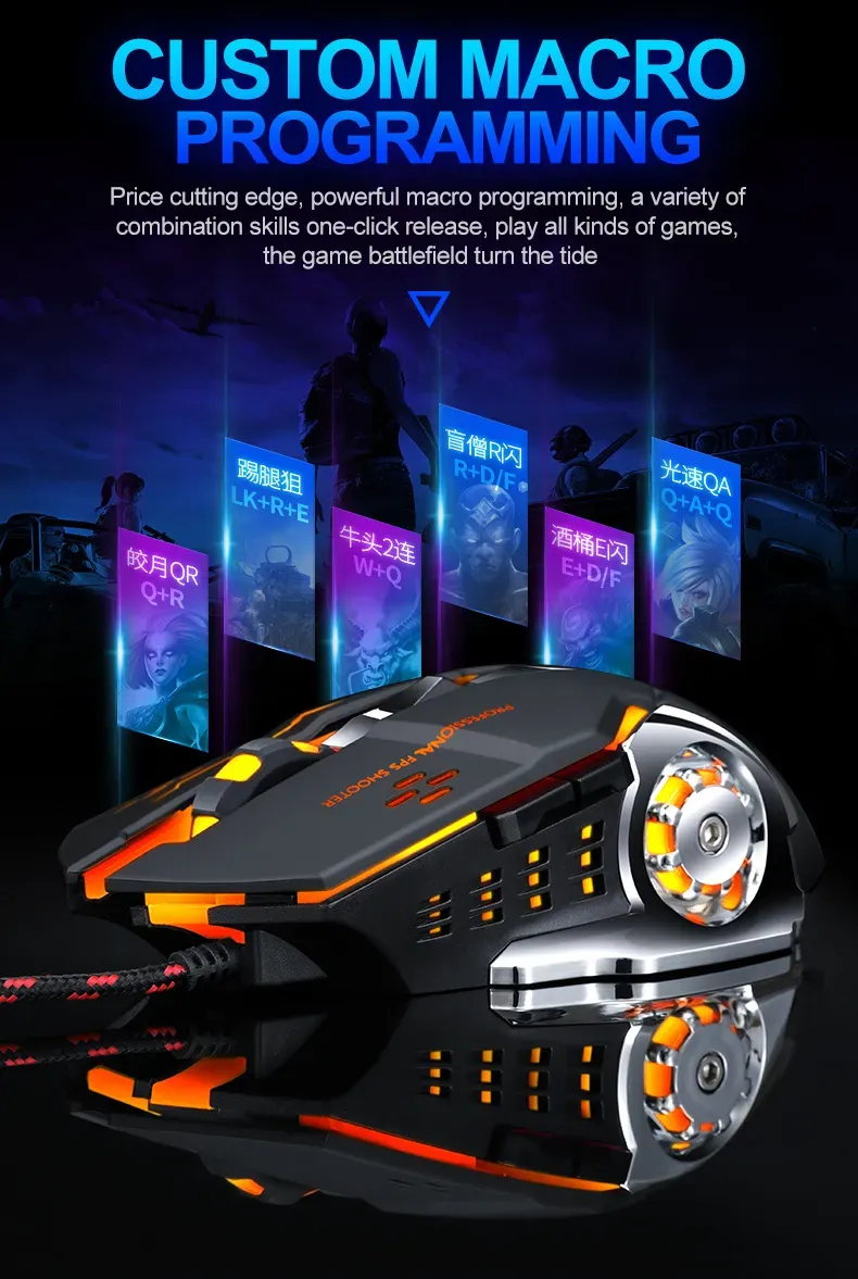 Extralink Gaming Mouse V6 | Gaming mouse | wired, optical, 6400dpi, 6 buttons, LED backlight, EXTRALINK EX.36158 5906168636158