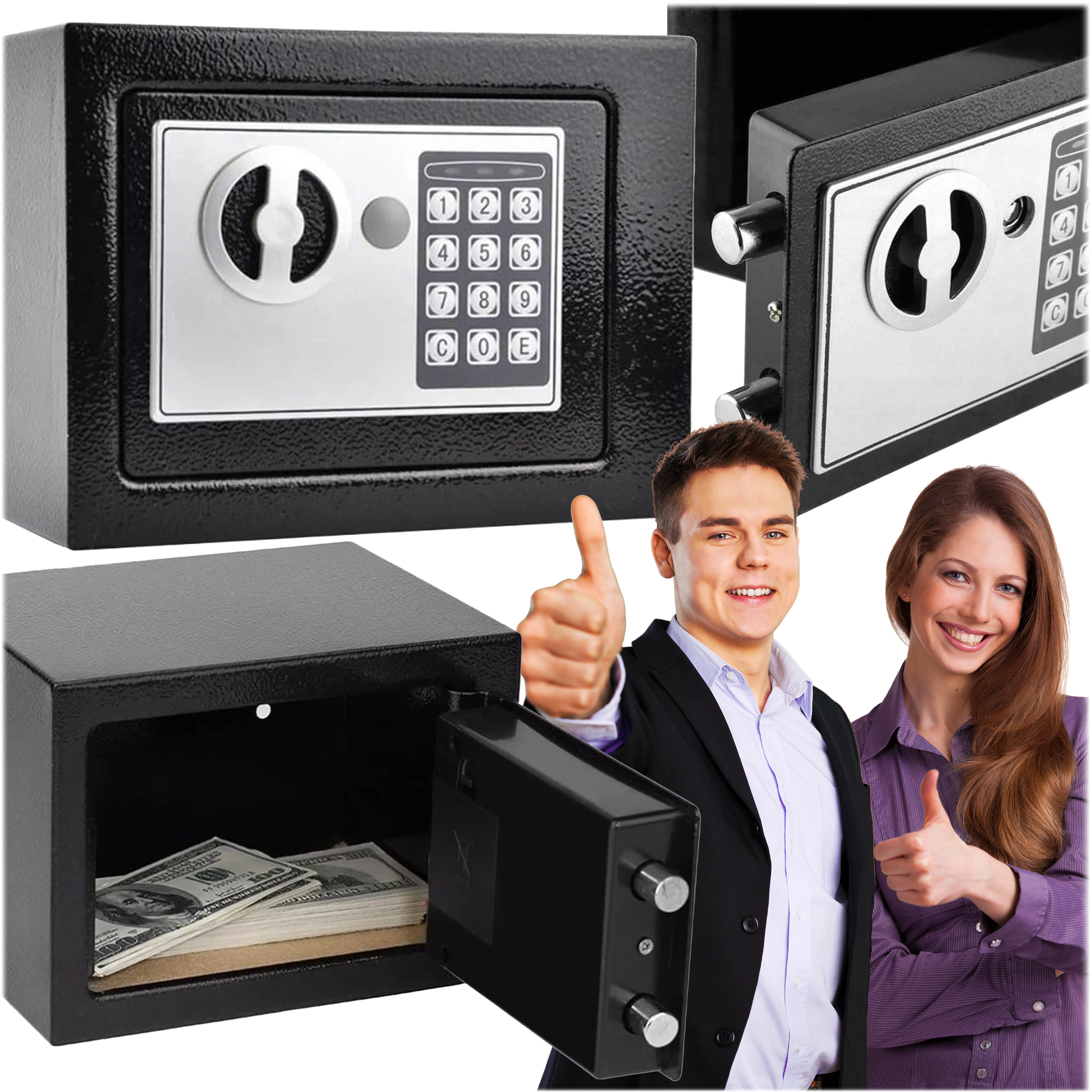 Extralink Home | Safe with electronic lock | digital code, armored box, keys, S-406, EXTRALINK EX.36349 5906168636349