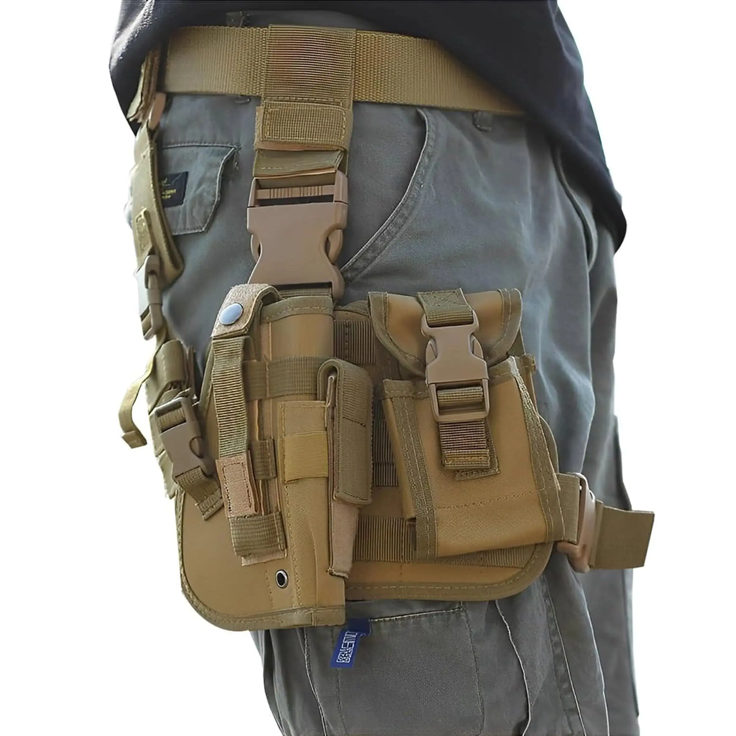 EXTRALINK MILITARY MODUŁOWY PANEL UDOWY TAKTYCZNY WOJSKOWY Z KABURĄ NA BROŃ PISTOLET MOLLE ASG MIL-1118, EXTRALINK EX.36967 5906168636967