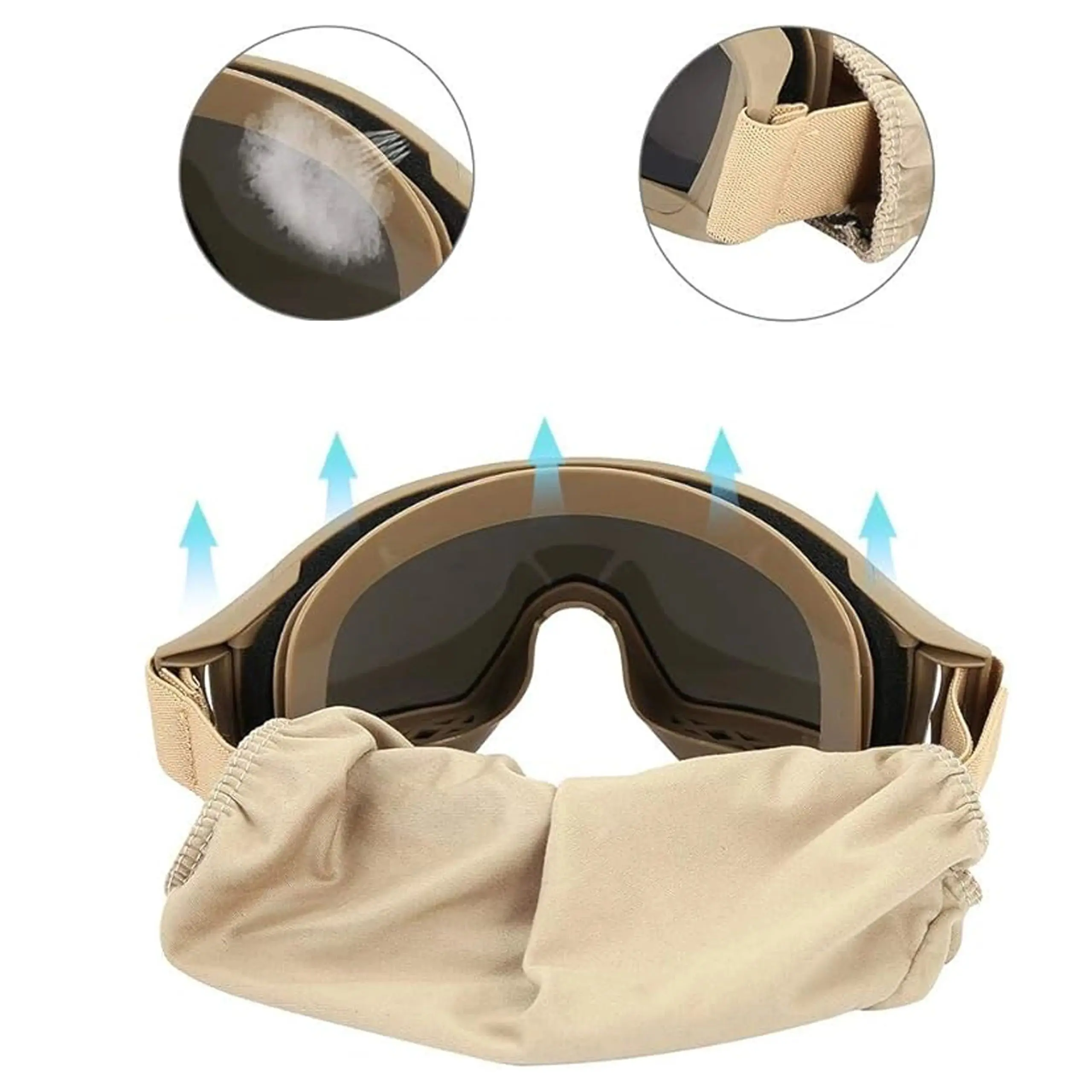 Extralink Military Tactical Glasses, ASG Protective Military Goggles for Airsoft Shooting mil-678, EXTRALINK EX.37322 5906168637322