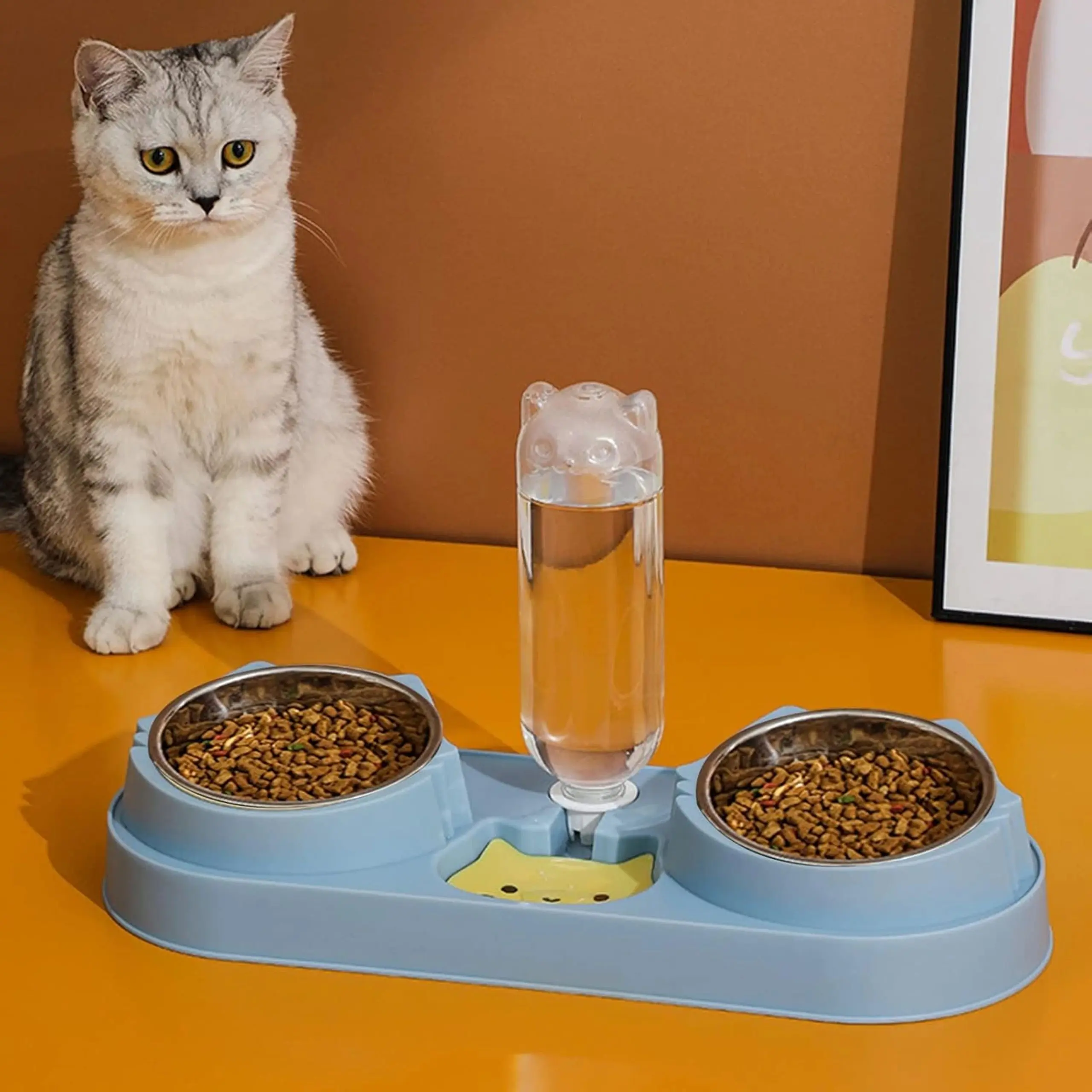 EXTRALINK PETS PODWÓJNA MISKA DLA PSA KOTA MISKI NA WODĘ KARMĘ Z DOZOWNIKIEM WODY PET-821, EXTRALINK EX.37971 5906168637971