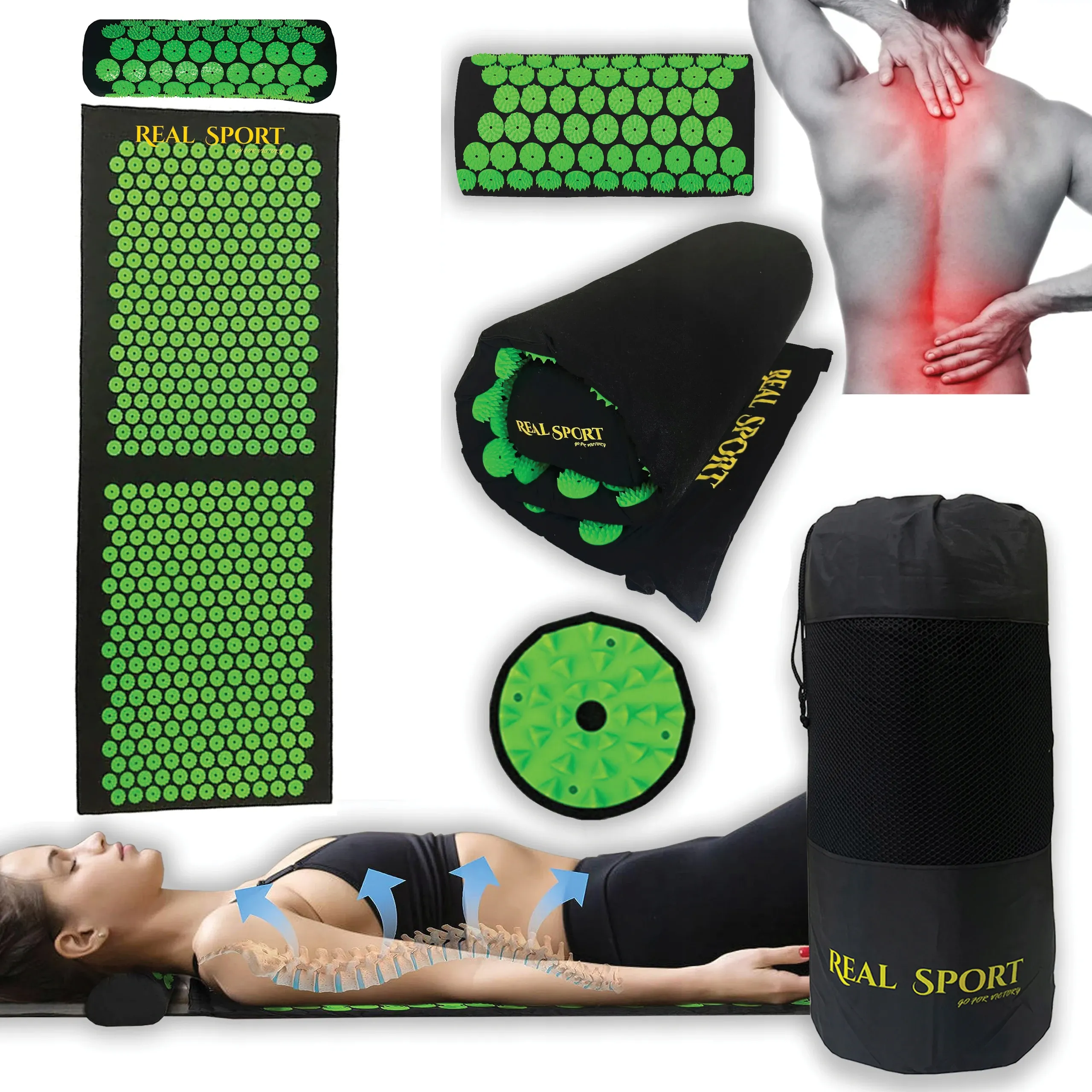 Extralink Acupressure Mat, Set with Pillow for Back Pain, Large XXL Akumata, EXTRALINK EX.20062 5907207220062