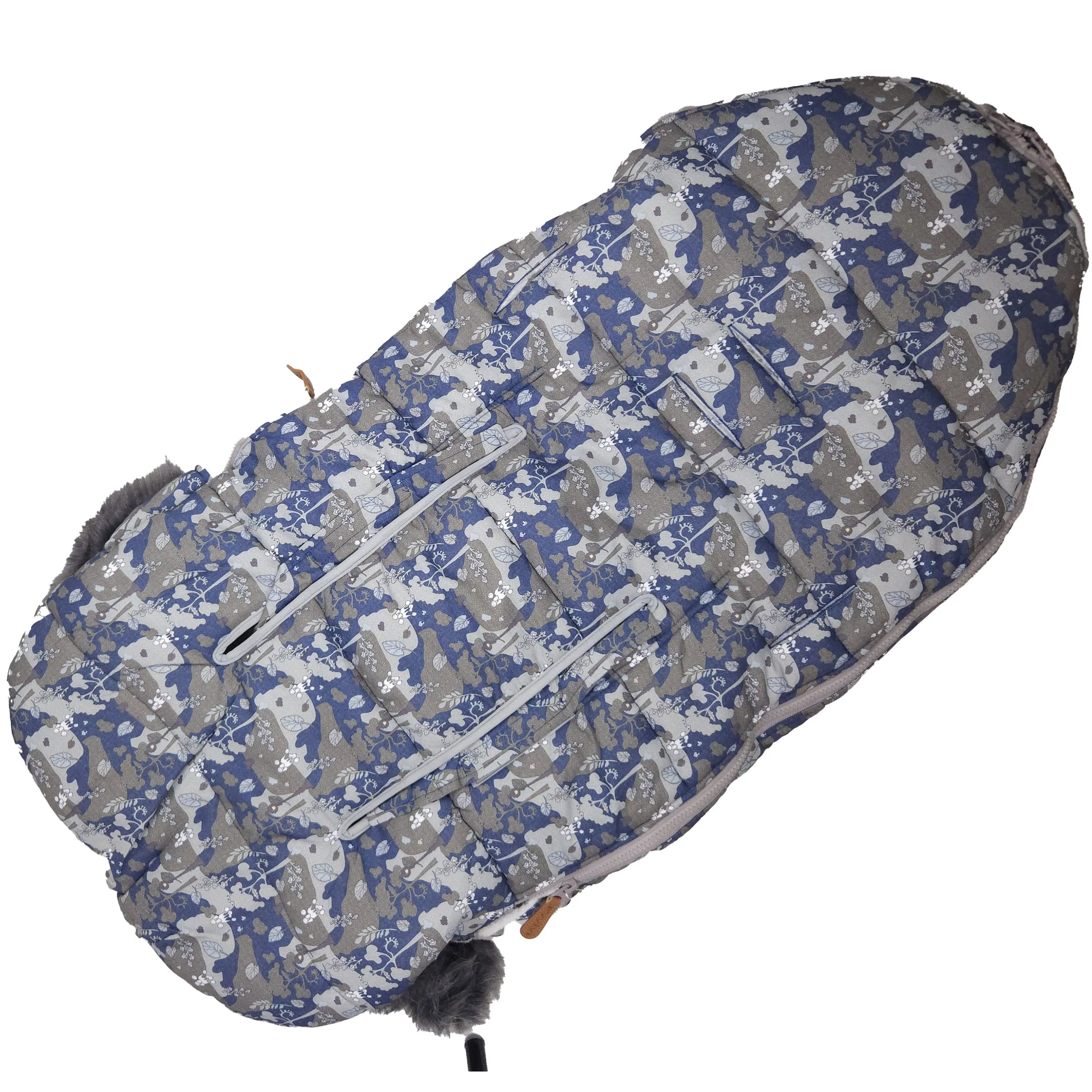 Infant Sleeping Bag for Stroller, Car Seat, and Sled Extralink with Ears, Faux Fur Insulated 100cm Camo, EXTRALINK EX.20116 5907207220116