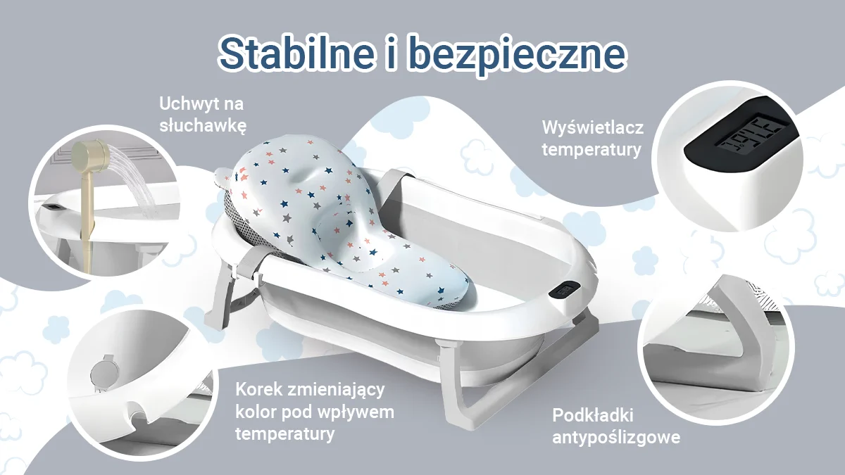 Extralink Kids | Bathtub | grey with LED thermometer, EXTRALINK EX.20987 5907207220987