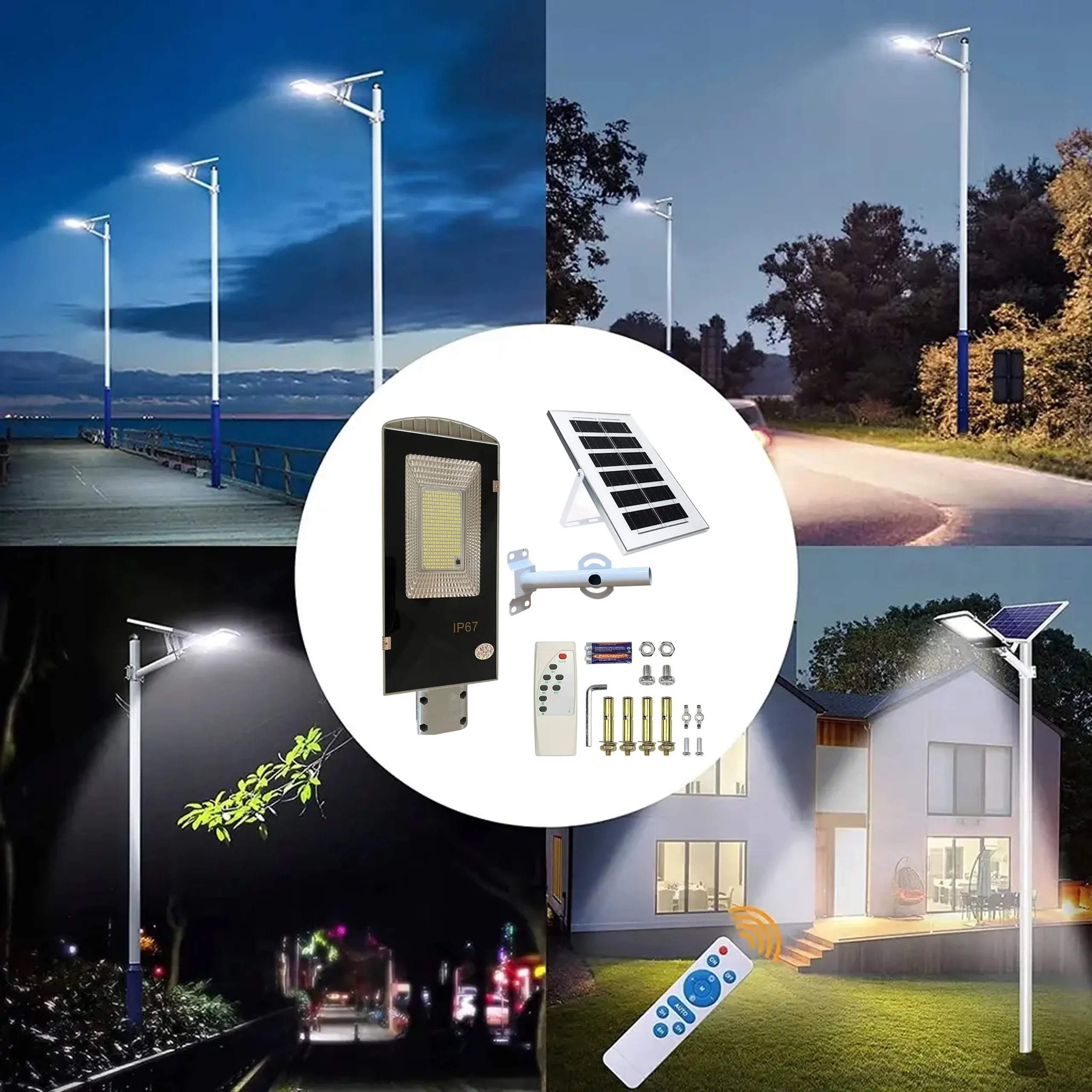 EXTRALINK LATARNIA OGRODOWA LAMPA SOLARNA NA SŁUP MOCNA 100W PANEL ULICZNA 129LED - 1328, EXTRALINK EX.22417 5907207222417