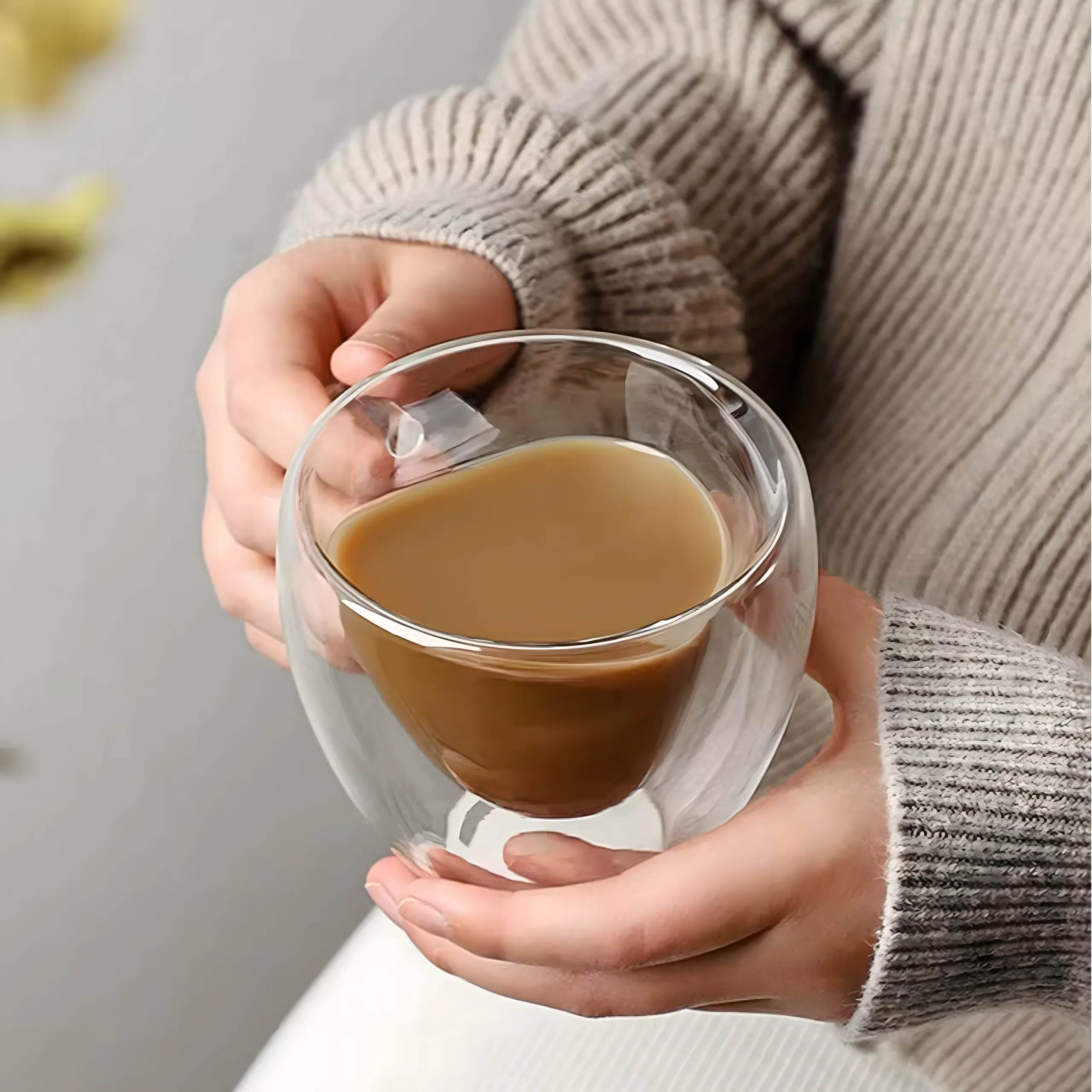 Extralink Home Heart-Shaped Love Mug, Double-Walled Heat-Resistant Glass Cup 250ml, EXTRALINK EX.24091 5907207224091