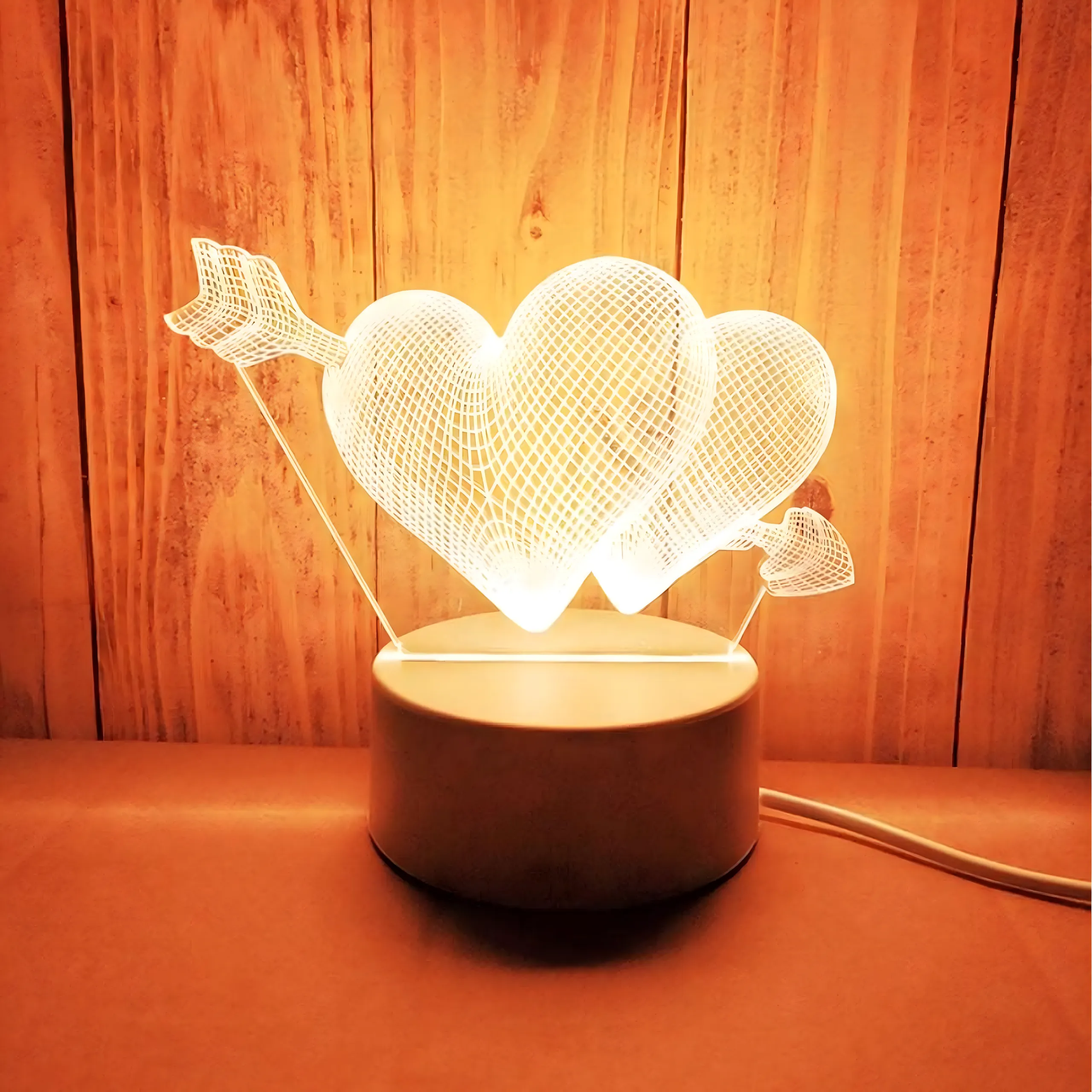 3D Broken Hearts Night Light Extralink Home, Optical Illusion for Bedroom USB, EXTRALINK EX.24107 5907207224107