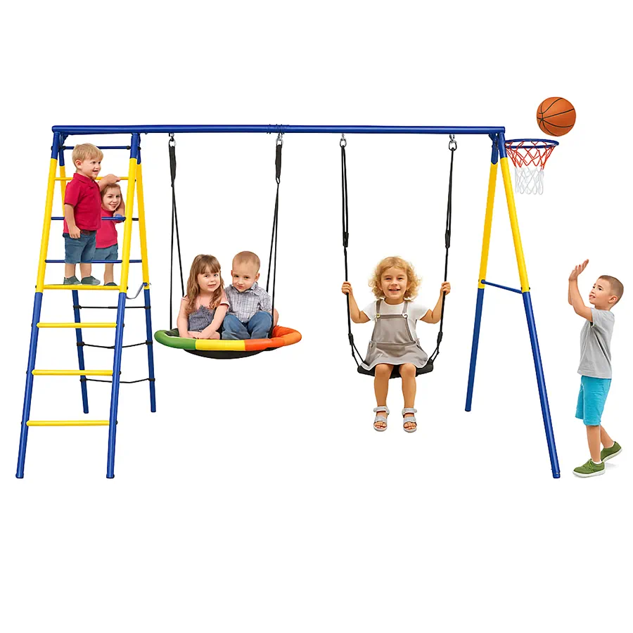 Black Forest Frame Swing, Bird's Nest + Swing + Ladders + Basket 271x180x185cm, EXTRALINK CD-S029 5907207224350