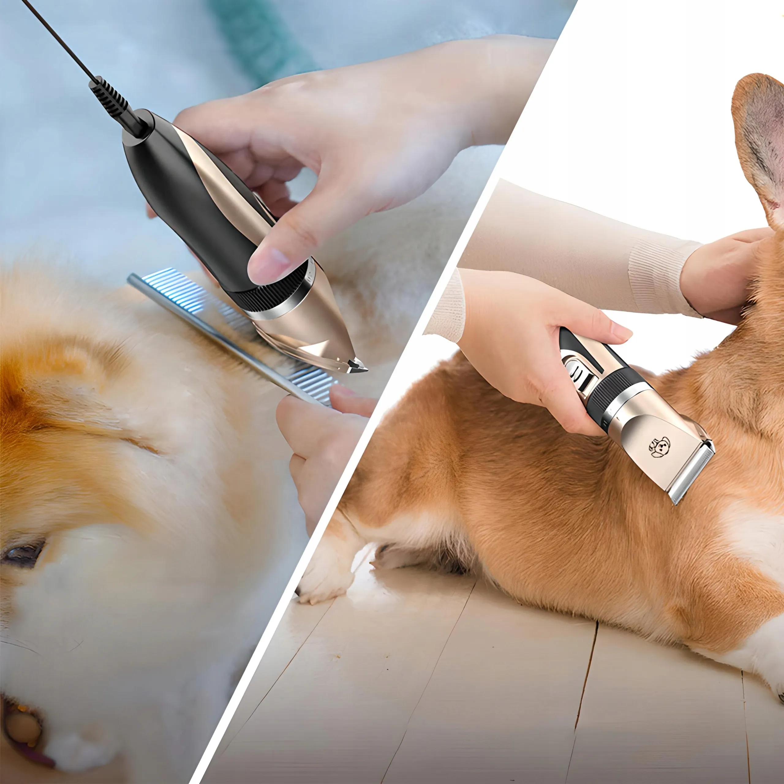 EXTRALINK PETS MASZYNKA DO STRZYŻENIA PSÓW I KOTÓW BEZPRZEWODOWA Z 4 KOŃCÓWKAMI GRZEBIEŃ NOŻYCZKI PILNIK, EXTRALINK EX.25661 5907207225661