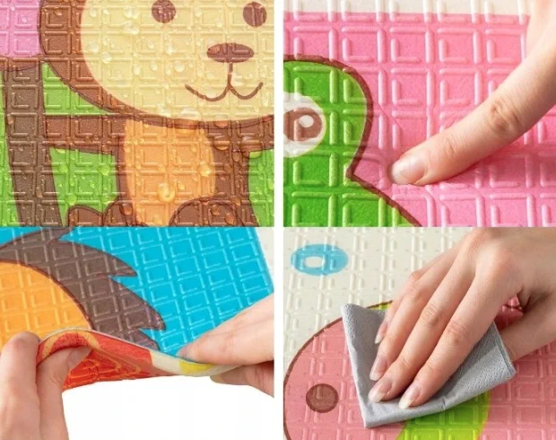 EXTRALINK DWUSTRONNA MATA EDUKACYJNA STYMULUJĄCA 180x200x1 CM SKŁADANA ZWIERZĘTA + TORBA - 4374, EXTRALINK EX.27948 5907207227948