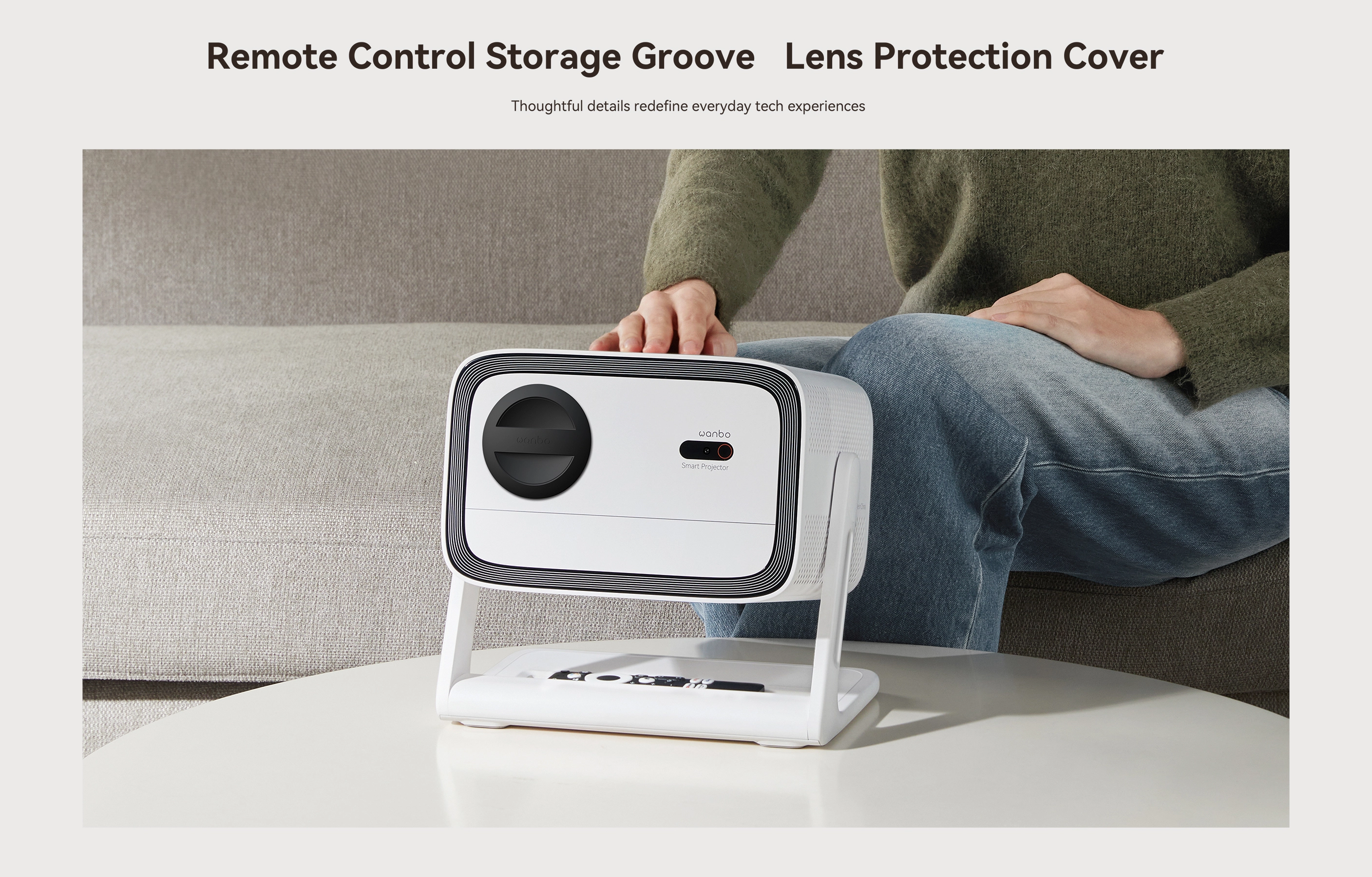 Wanbo Vali 1 Biały | Projector | Full HD, 900 ANSI, Android TV 11, Gimbal, WANBO VALI 1 6970885350825