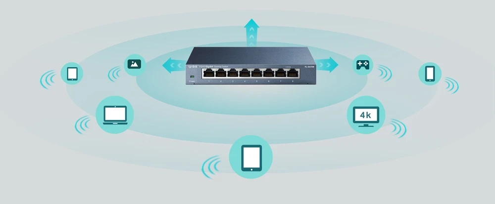 TP-Link TL-SG108 | Switch | 8x RJ45 1000Mb/s, Desktop, Unmanaged, TP-LINK TL-SG108 6935364021153