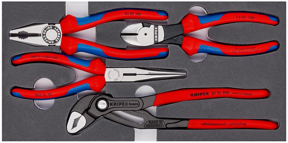 KNIPEX 00 20 01 V15 Set of pliers in a foam tray 4 parts  00 20 01 V15 4003773081586