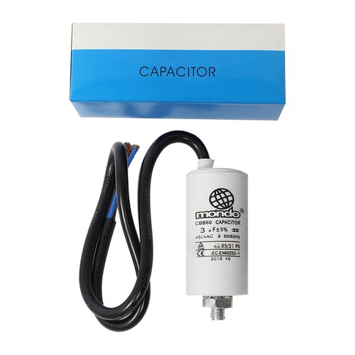 Capacitor 8.0uF/450V+GRD + Cable Ø34x63mm W1-11008-LAID 5412810231782; 8014025384719