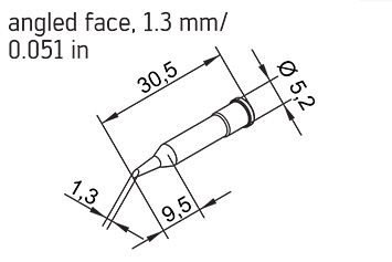 Soldering tip ERSADUR, 1,3 mm ER0142ADLF13