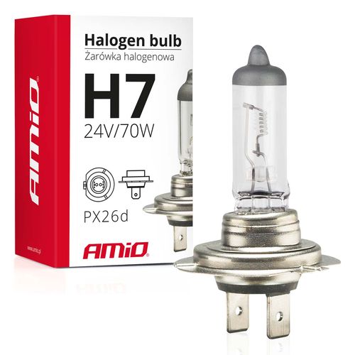 Halogen Bulb H7 24V 70W UV filter (E8), AMiO 5903293012529