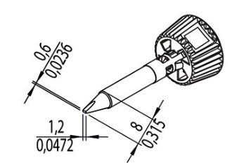 Soldering tip ERSADUR, 1,2 mm ER0142CDLF12