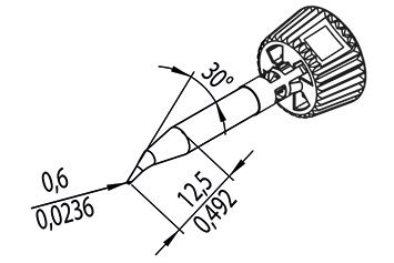 Soldering tip ERSADUR, 0,6 mm ER0142SDLF06L