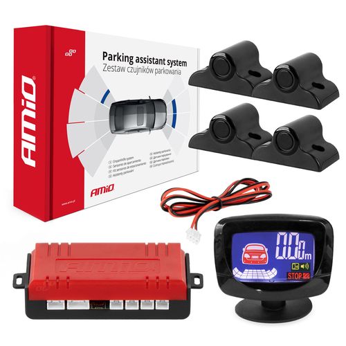 Parking assistant system LED-GRAF 4 sensor black TRUCK 19mm, AMiO 5903293022801