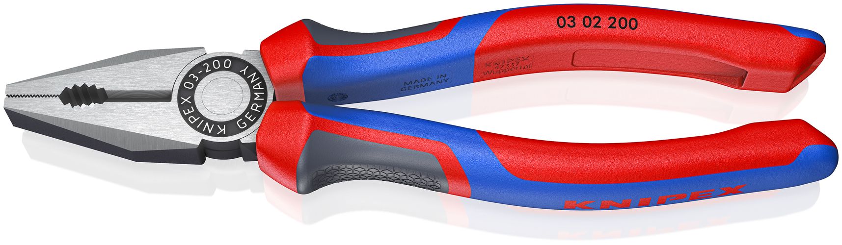 KNIPEX 03 02 200 Combination Pliers with comfort handles black atramentized 200 mm 03 02 200 4003773034940