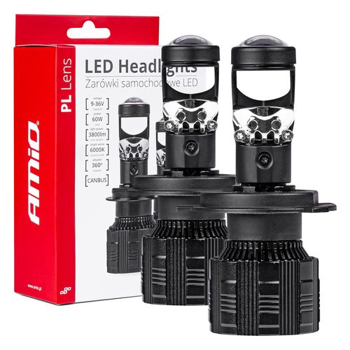 LED Headlights H4 PL Lens Series AMiO-03667, AMiO 5903293036679