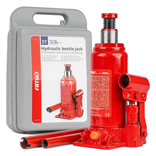 Bottle hydraulic jack 5T PVC box AMIO-04183, AMiO 5903293041833