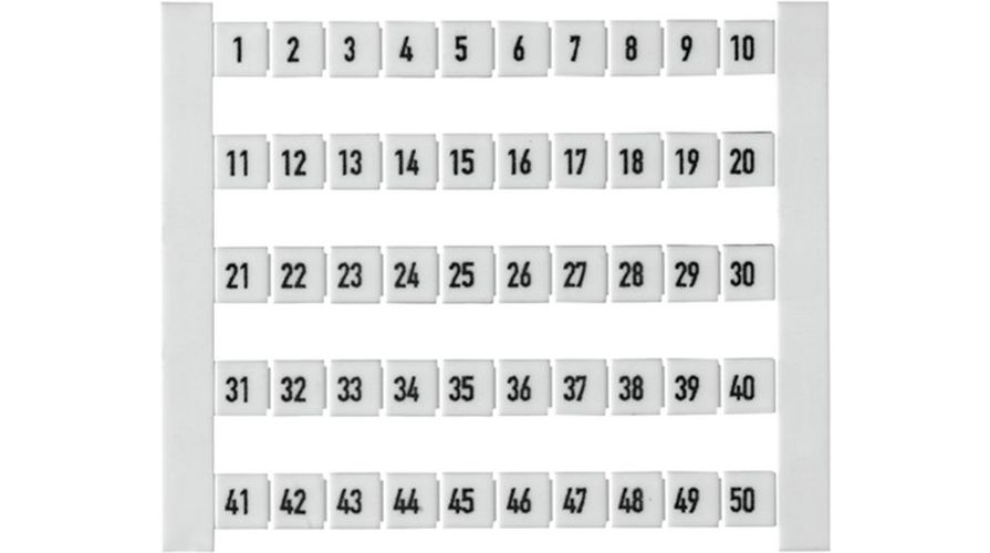 ekafix, Terminal marker, 5 x 5 mm, Pitch in mm (P): 5.00 Weidmueller, white 0473460001