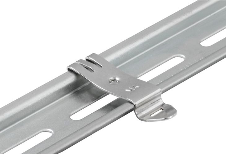 Mounting foot on mounting rail, silver, Steel, bright finish, M 4, Width: 14 mm 0687900000 4008190086459