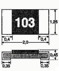 Resistor 0805 1K0 5% 10pcs. pack. CR0805 1K0