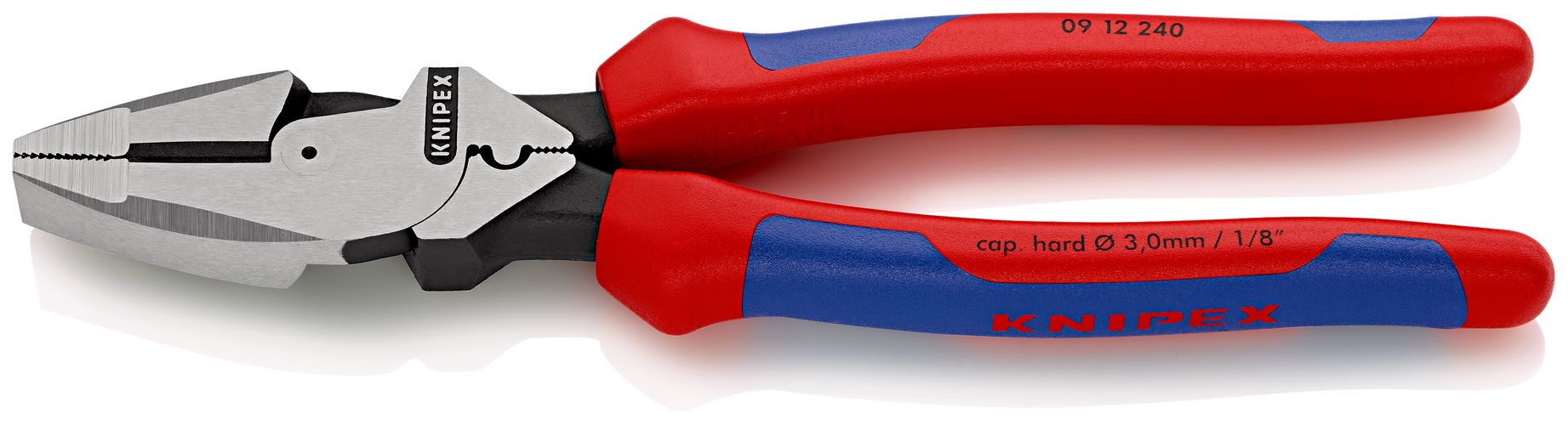 KNIPEX 09 12 240 Lineman's Pliers American style with multi-component handles black atramentized 240 mm 09 12 240 4003773071969