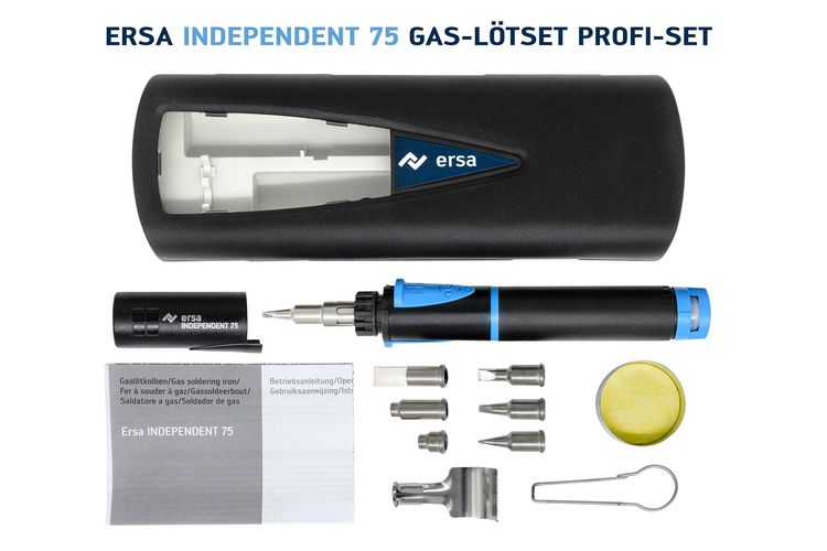 Gas soldering iron kit 15-75W, ERSA INDEPENDENT 75 Profi set G070KN 4003008061574